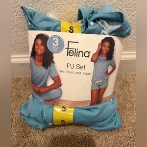 “New” Felina Light Blue 3-Piece PJ Set sizeS